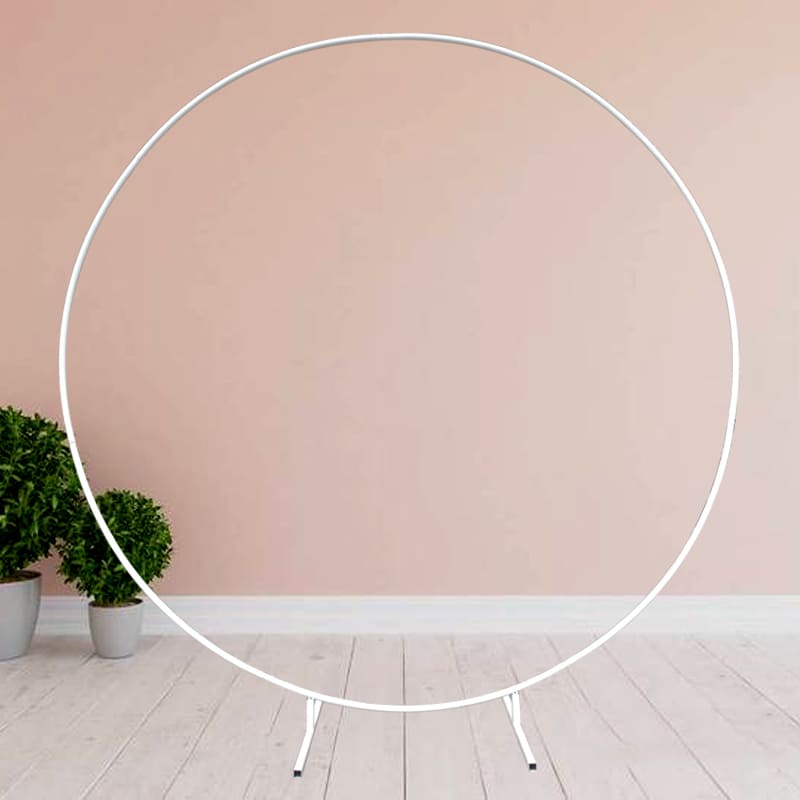 Metal ballonbue stativ til runde ballonstrukturer - 1.8m, Hvid - klassisk base